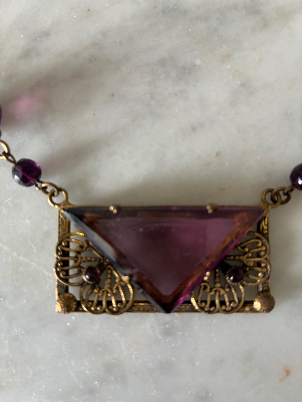 Vintage Art Deco Czech Glass Necklace - Picture 3 of 4